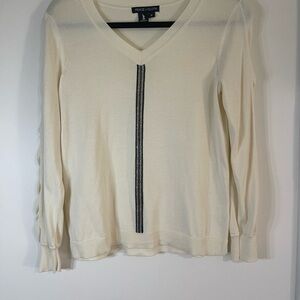 Peace of Cloth Cream V-Neck Sweater